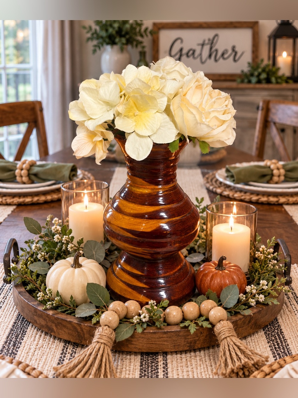 Handcrafted wooden Vase - Home Accents